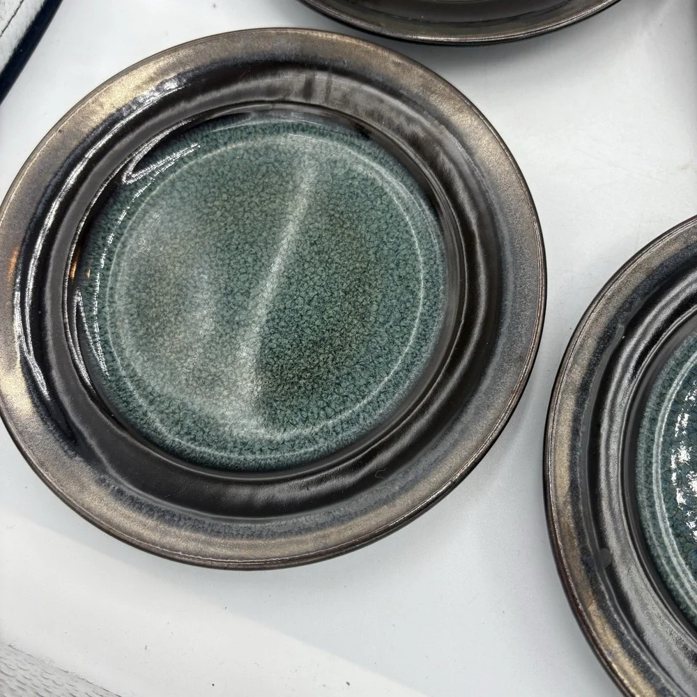 Mikasa‎ Gourmet Basics Dessert Bread Plates Jade Stoneware 6 1/8